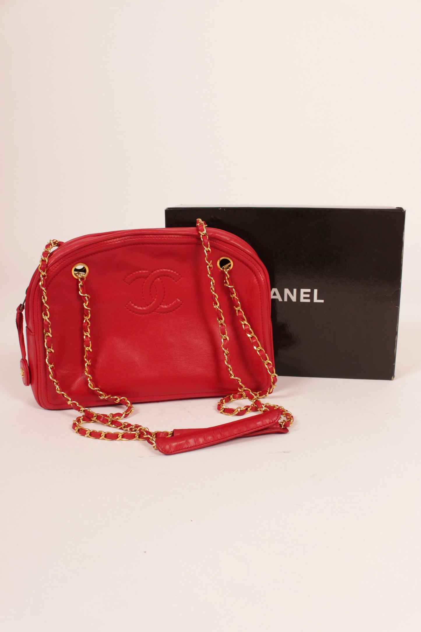 Chanel Red Lambskin Bag