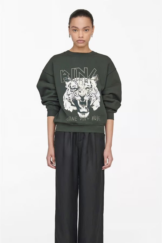 Anine Bing Forest Green Tiger Sweat