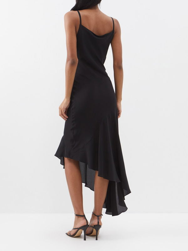 Raey Black Silk Slip Dress