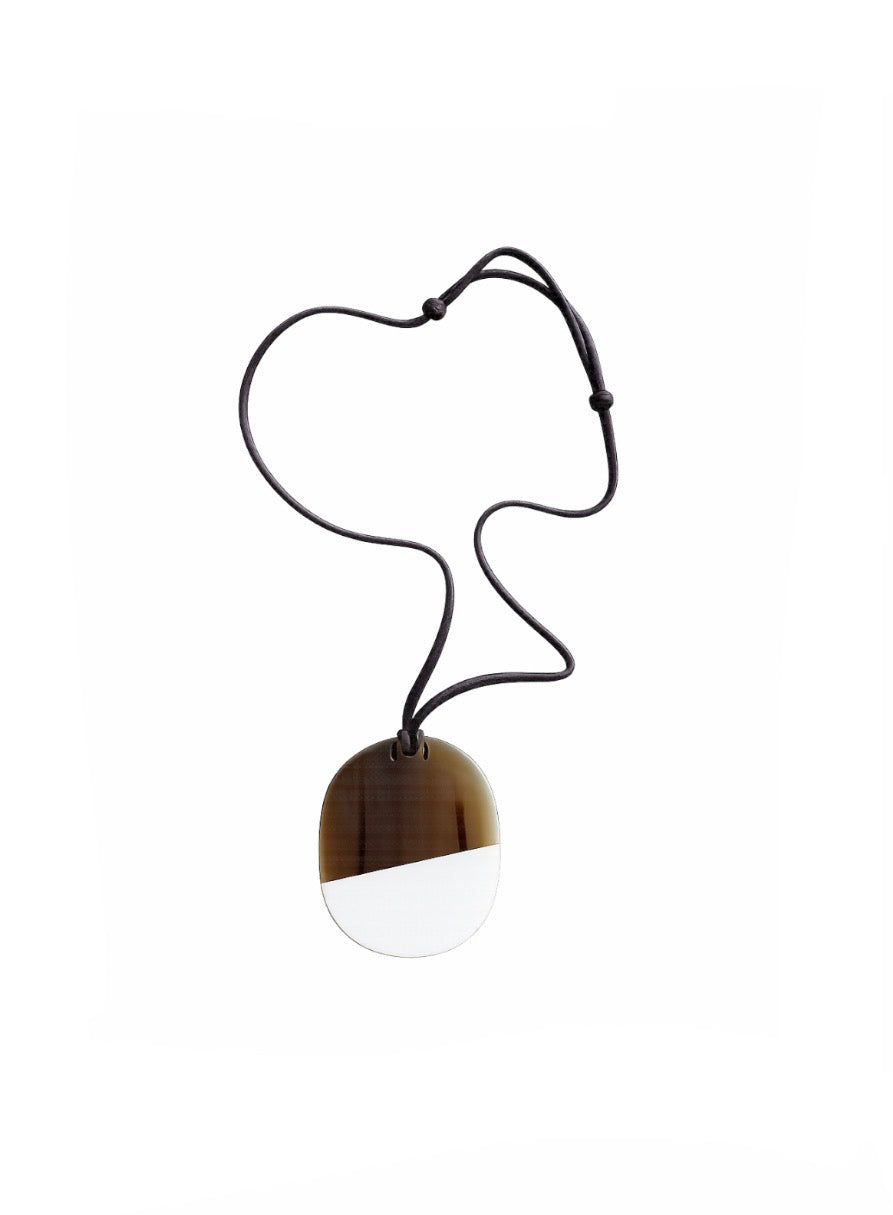 Hermes Horn and Leather Pendant