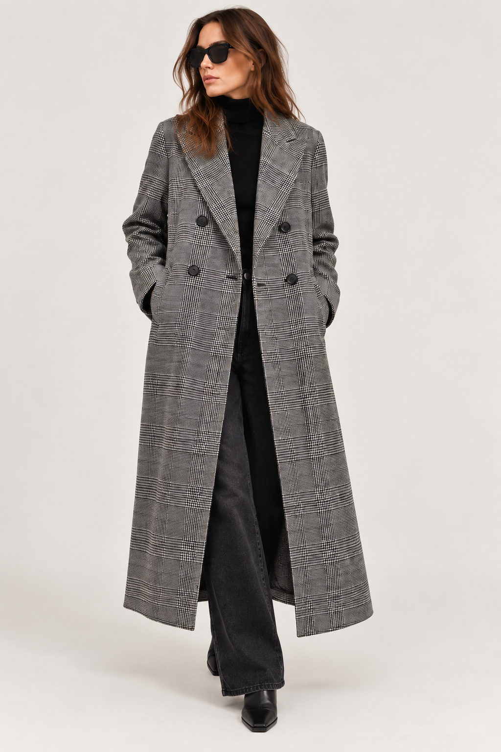 Max Mara Weekend Black White Wool Coat