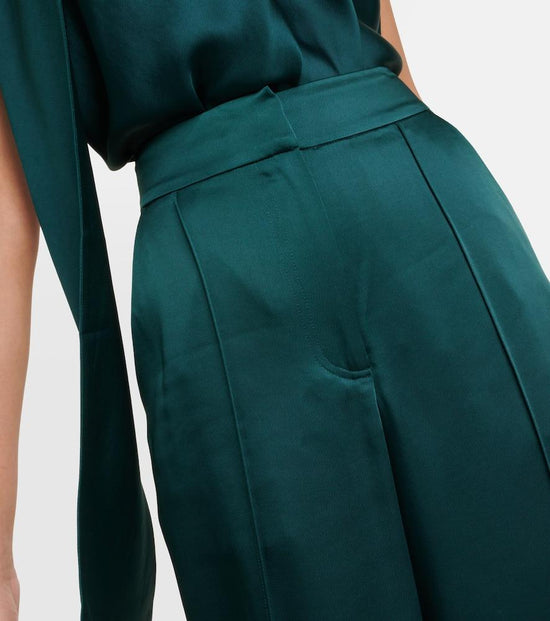 Simkhai Green Satin Trousers