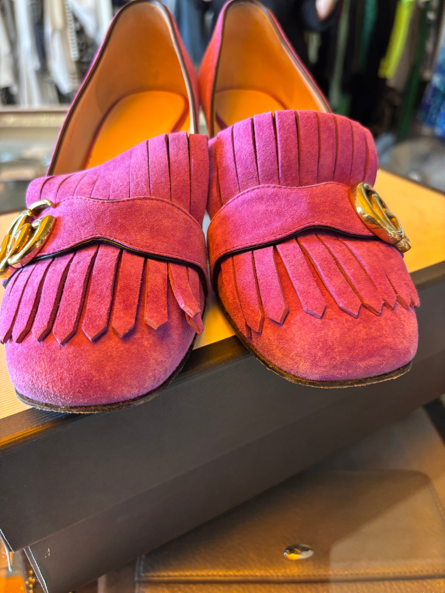 Gucci Lilac Suede Loafers