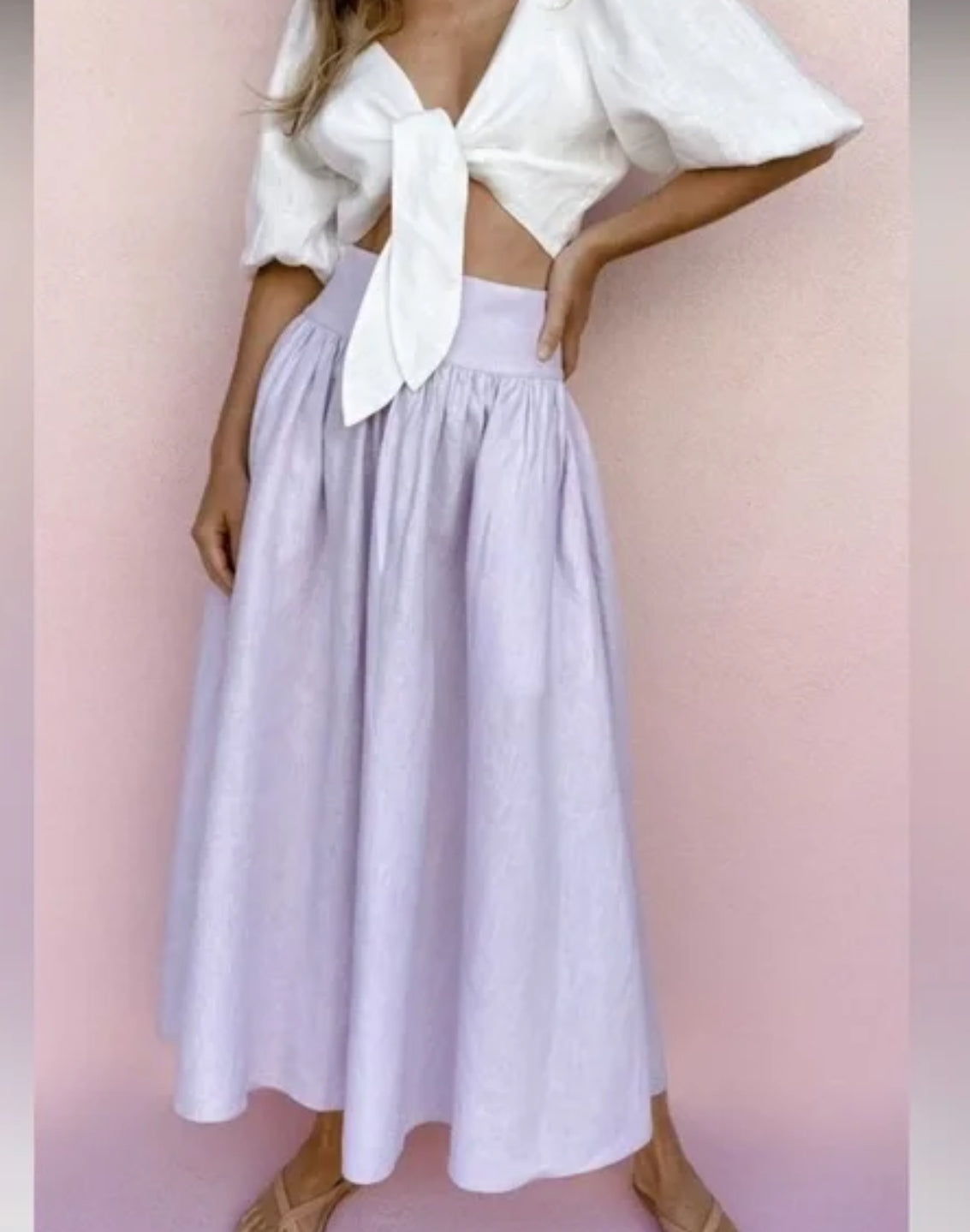Posse Lavender Linen Skirt - nwt