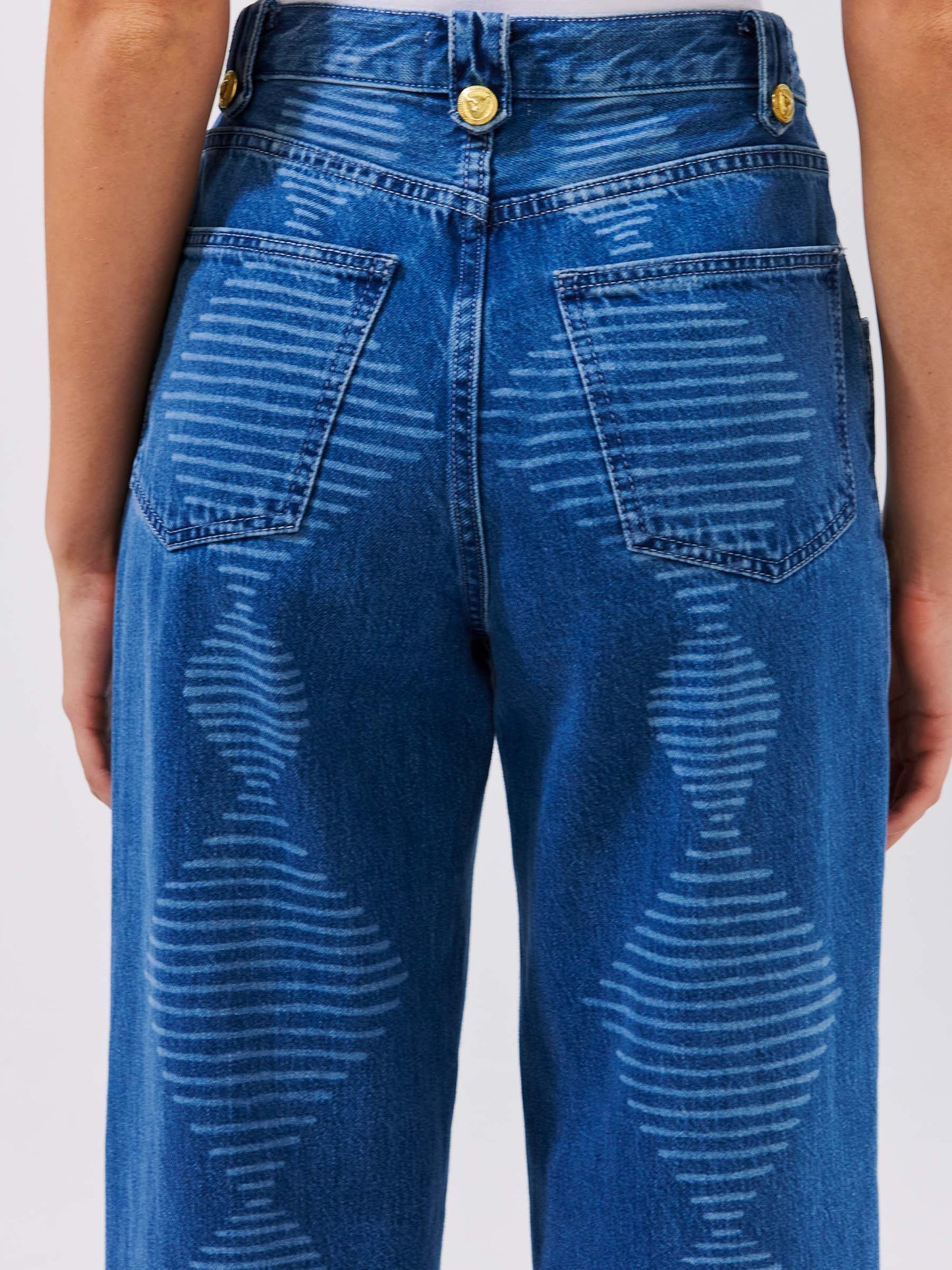 Load image into Gallery viewer, Hayley Menzies Laser Diamond Wide Jeans
