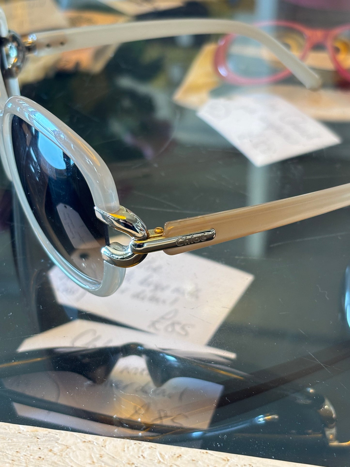 Chloe Oversized Beige Sunglasses