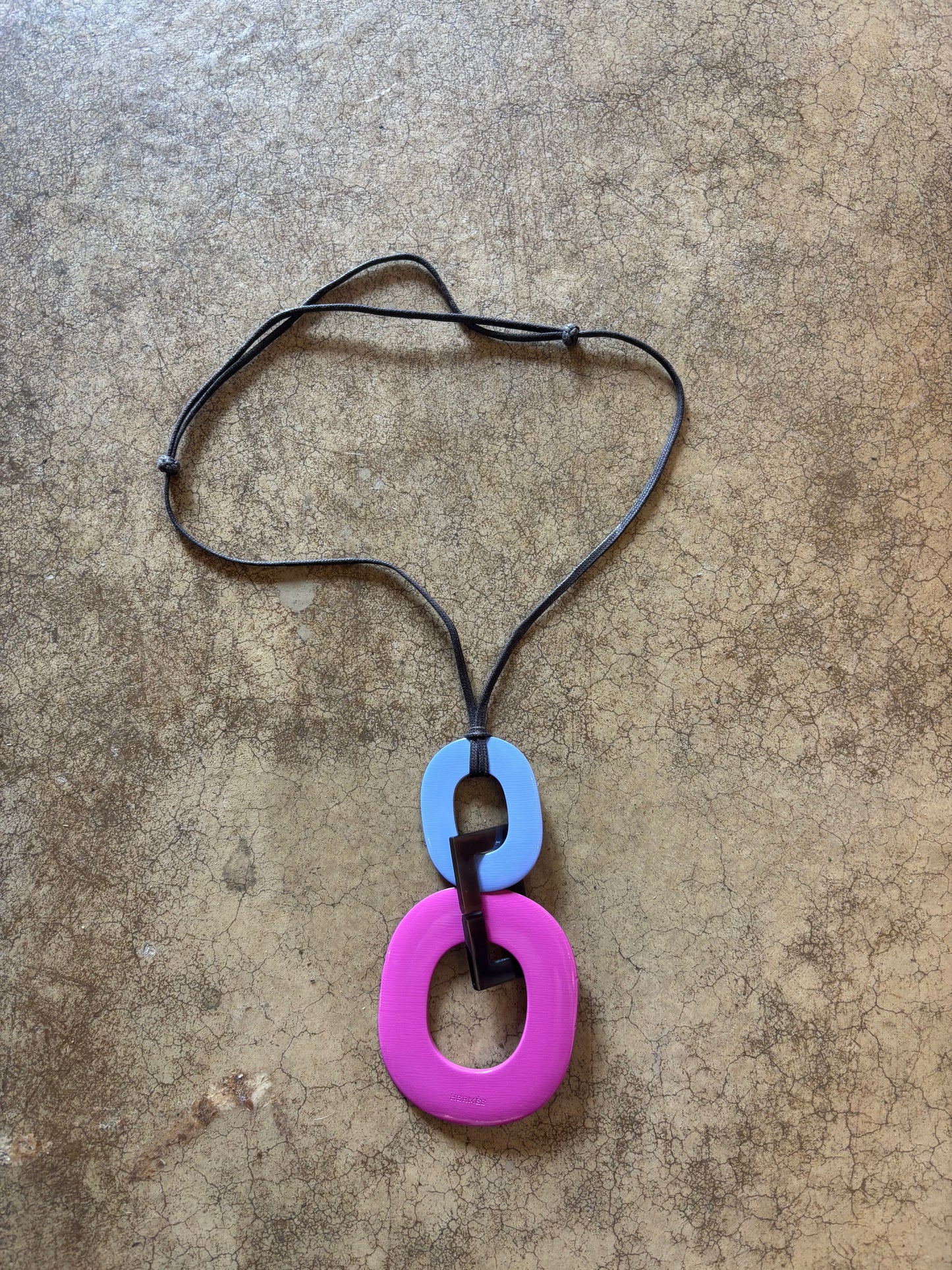 Hermes Chain D’Ancre Horn and Leather Pendant