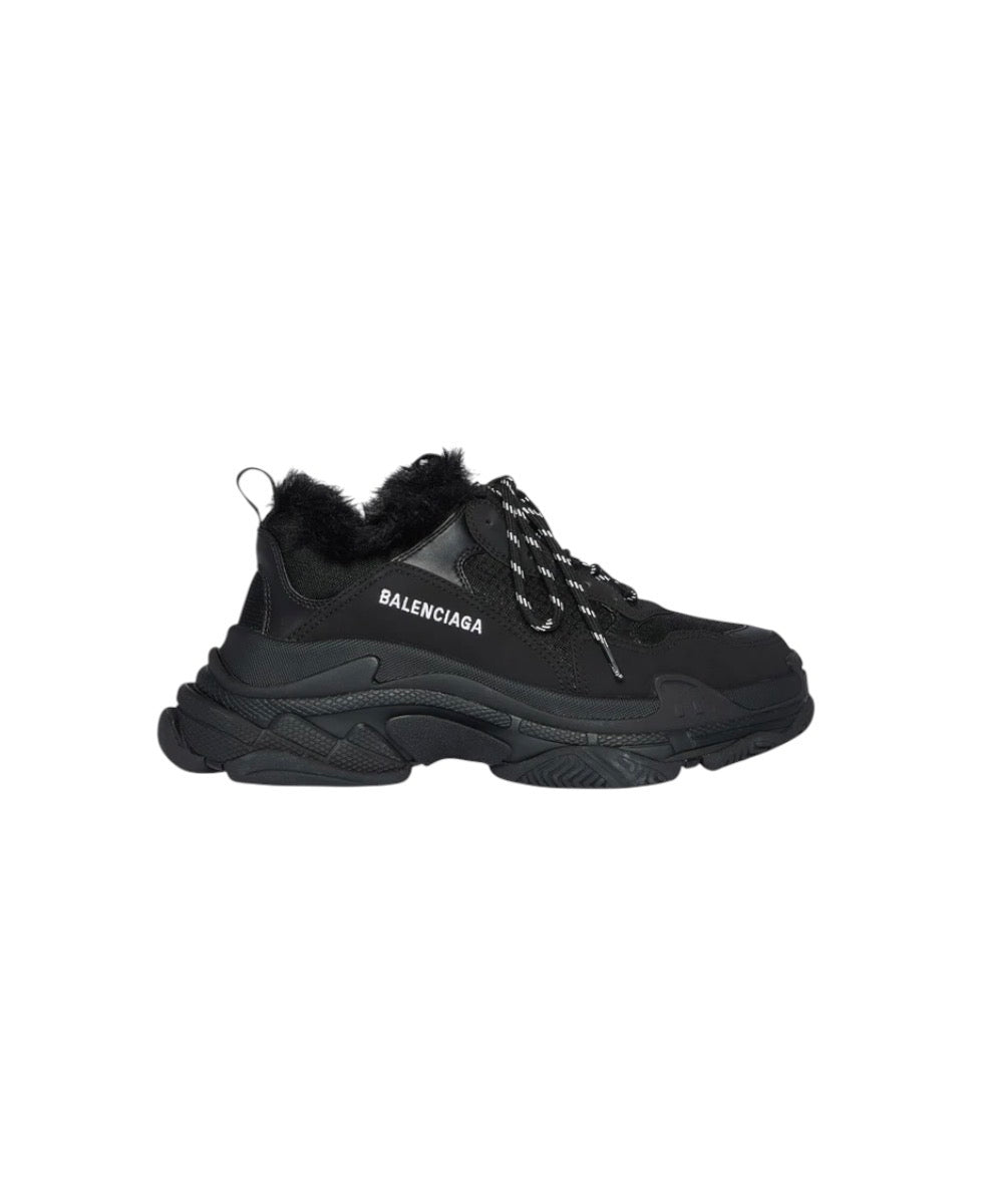 Balenciaga Triple S Faux Fur Trainers