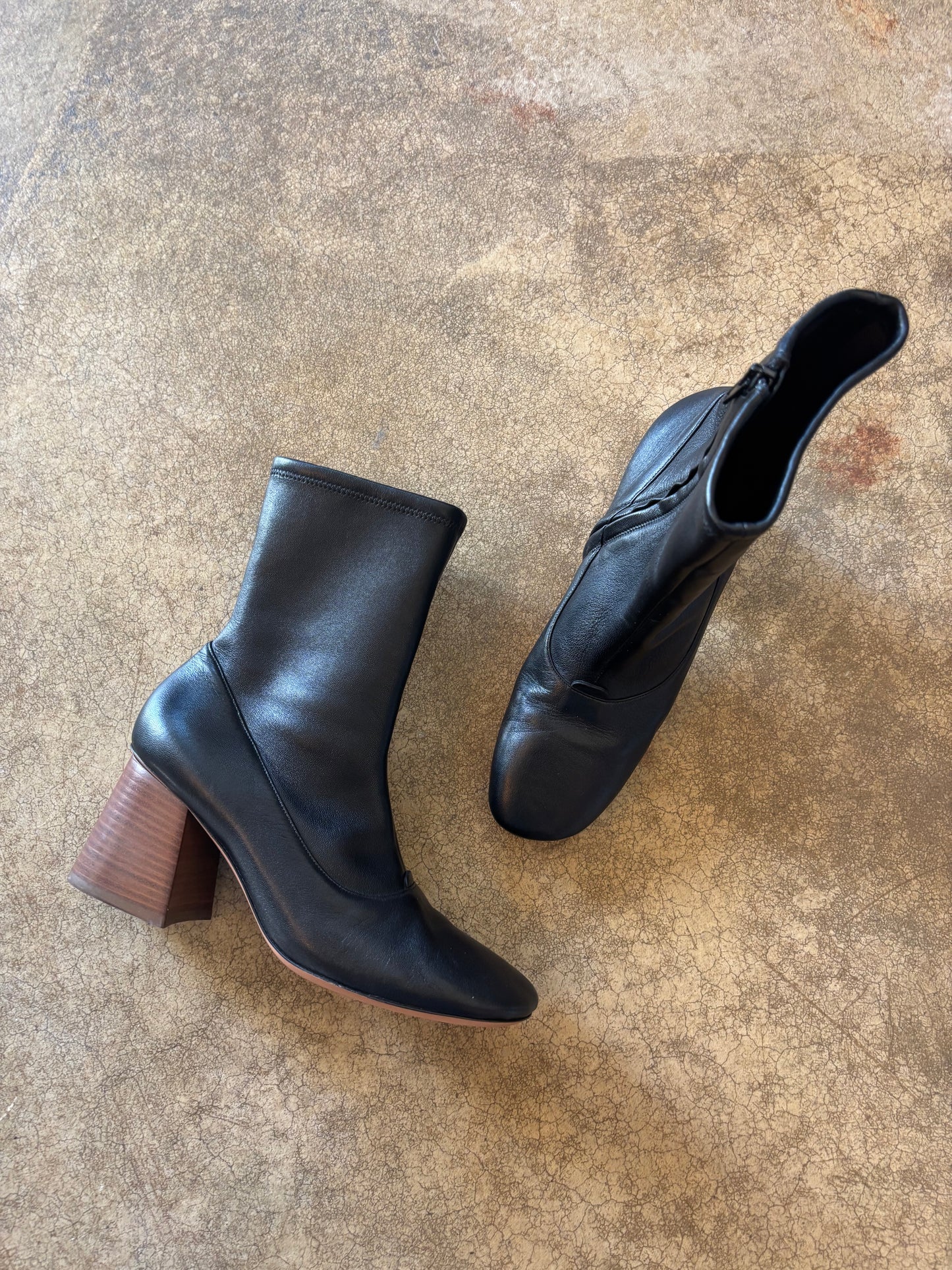 Celine Black Leather Sock Boots