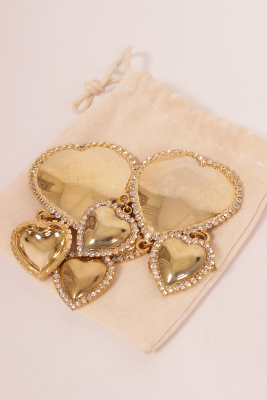 Alessandra Rich Heart Crystal Earrings