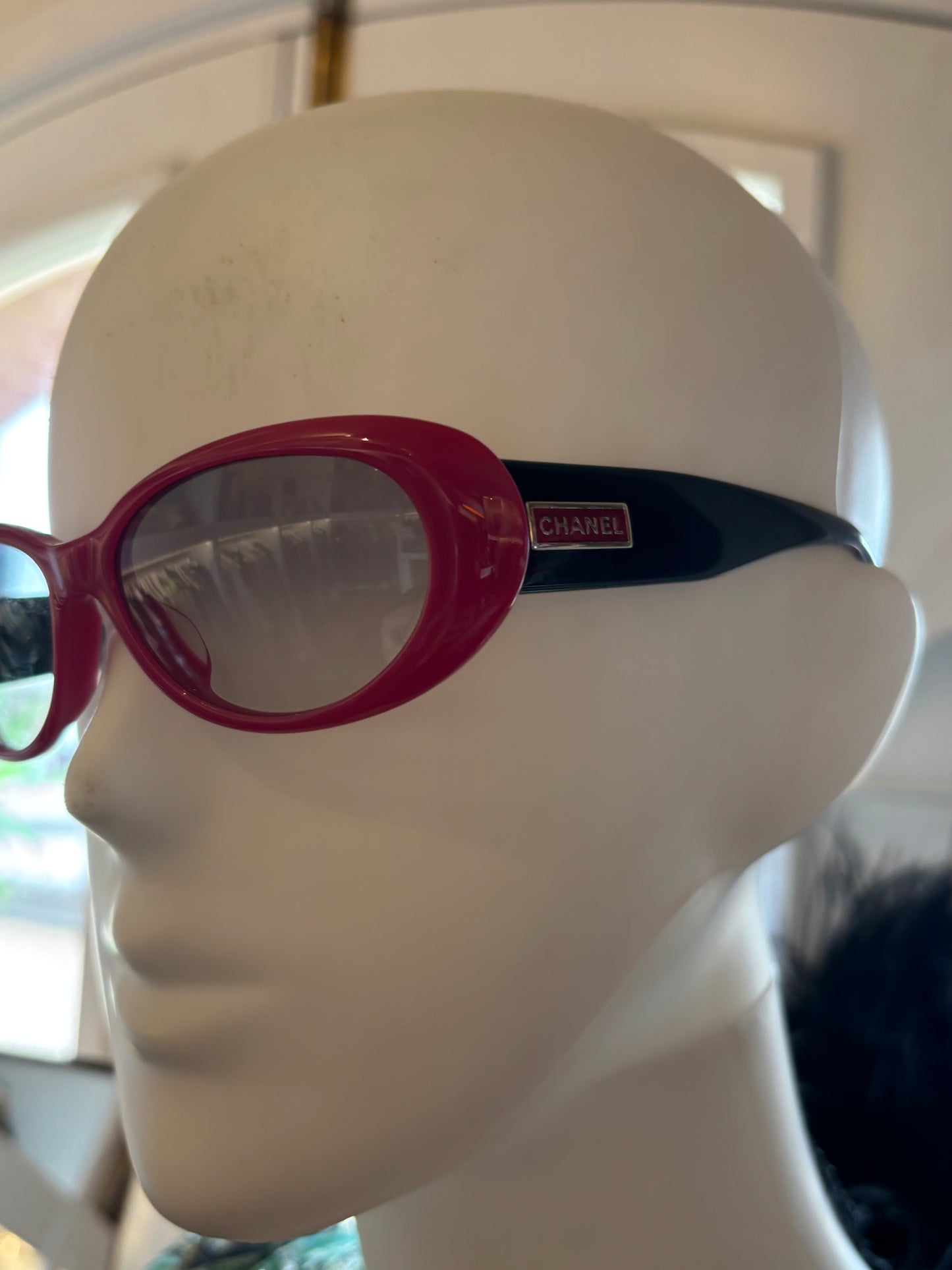 Chanel Vintage Pink Black Sunglasses