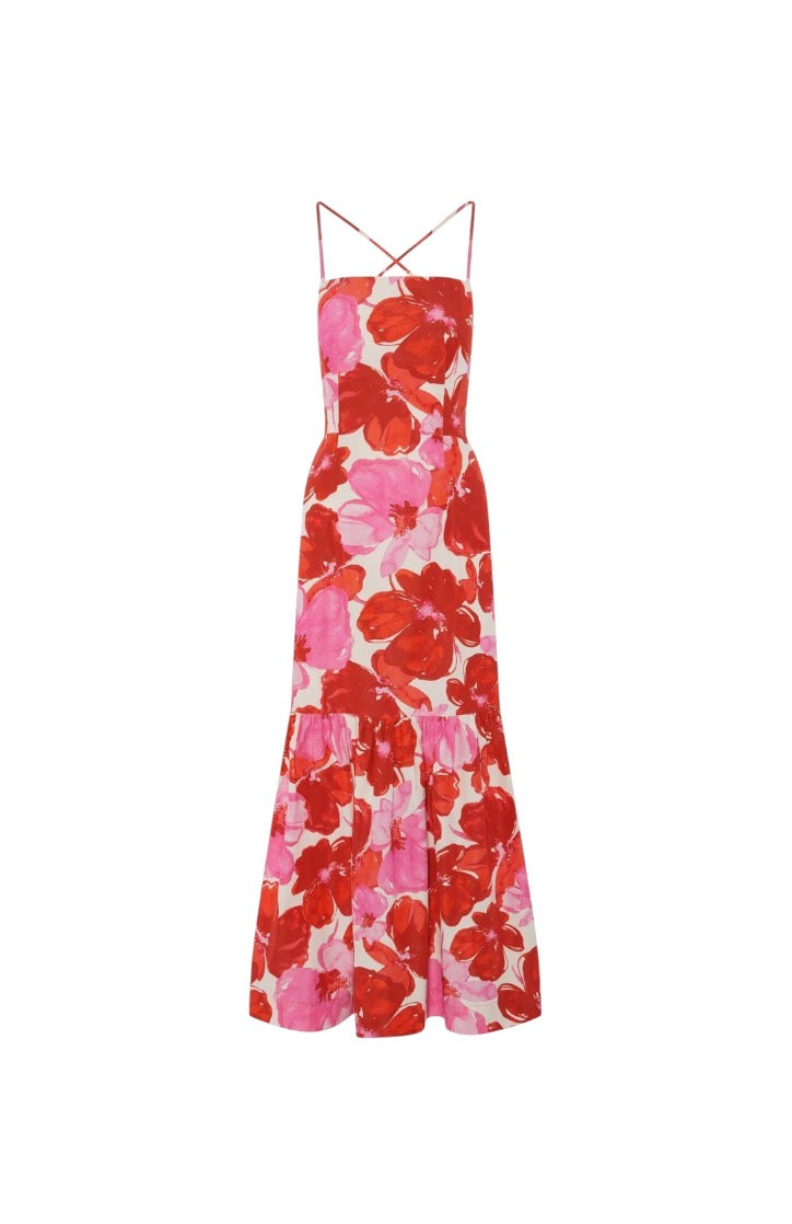 Evarae Red Floral Sun Dress
