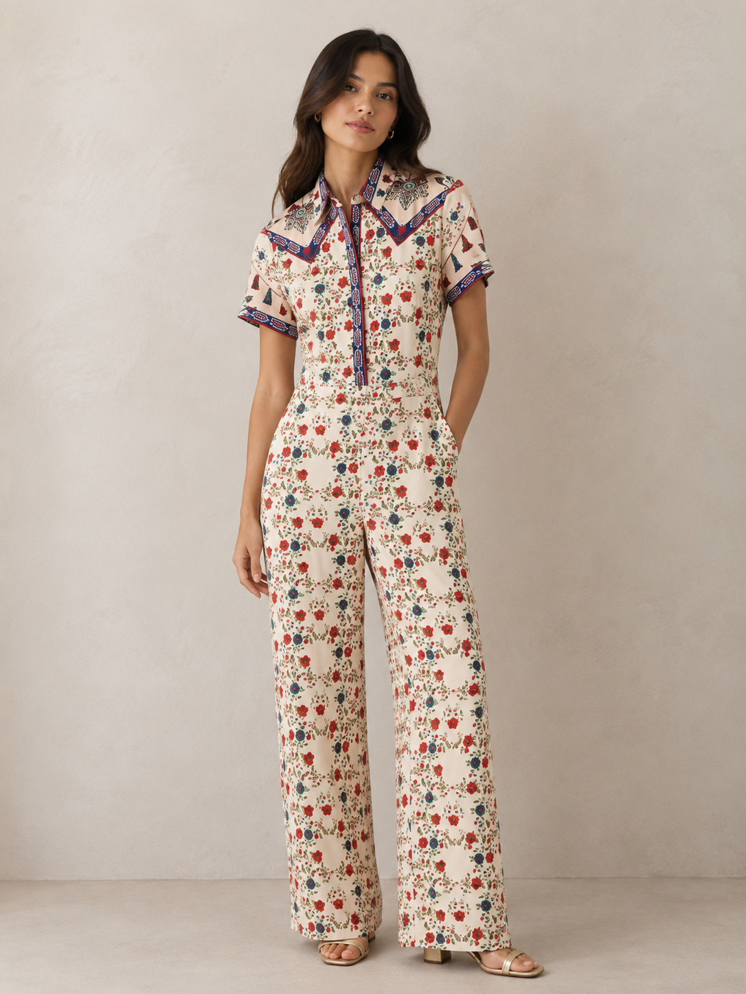Sandro Floral Jumpsuit