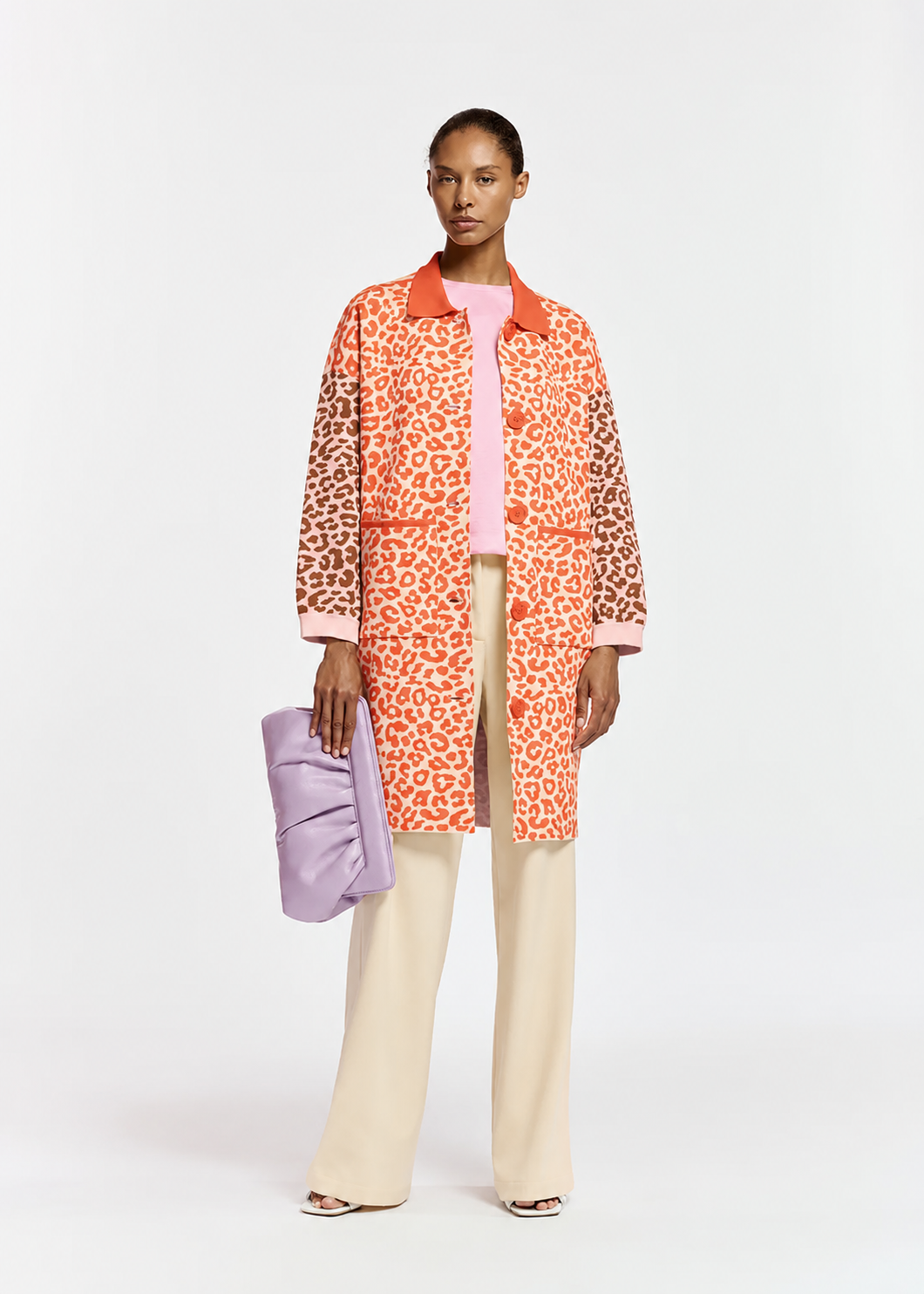 Essentiel Antwerp Leopard Knit Cardi Coat