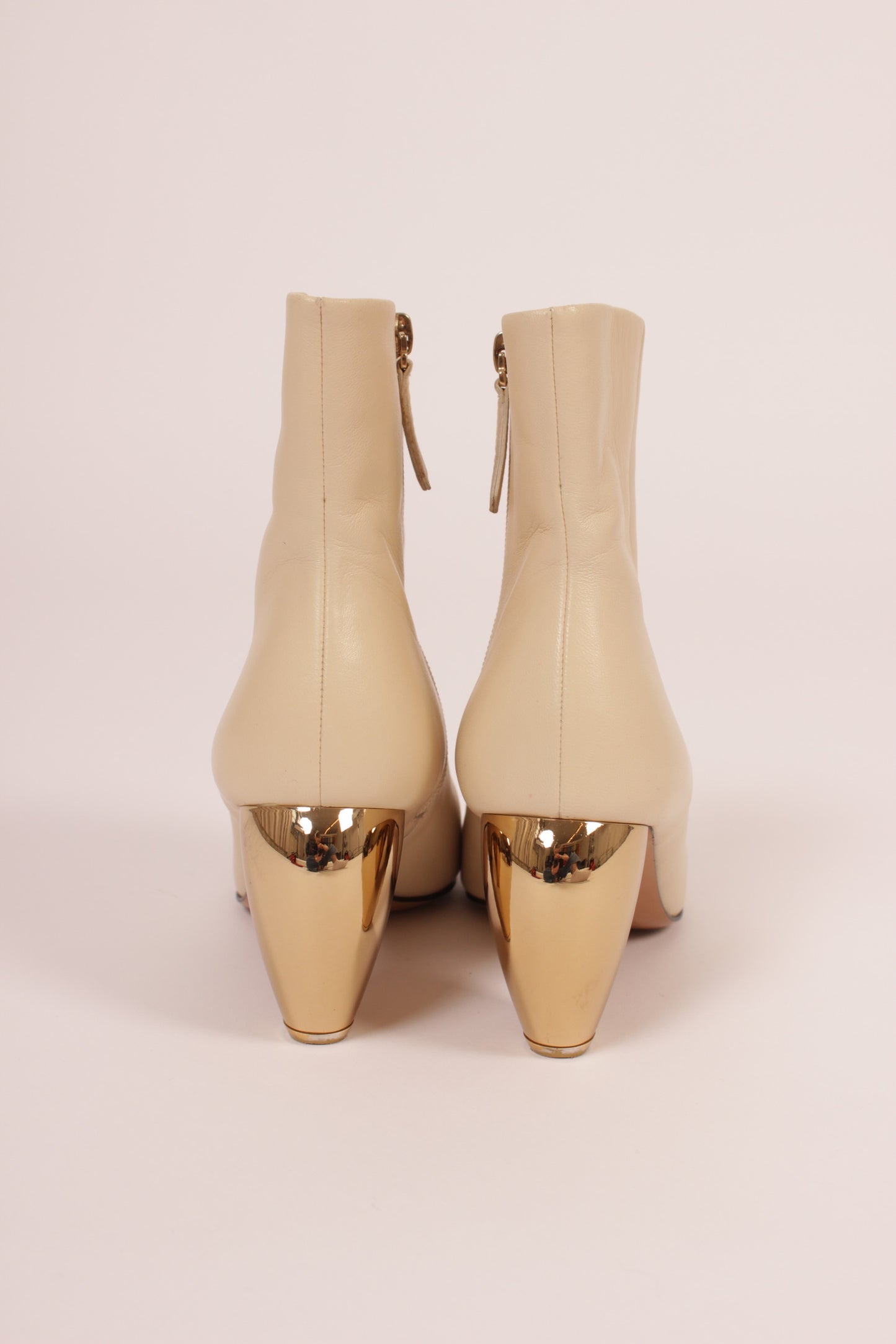 Valentino Gold Heeled Boots