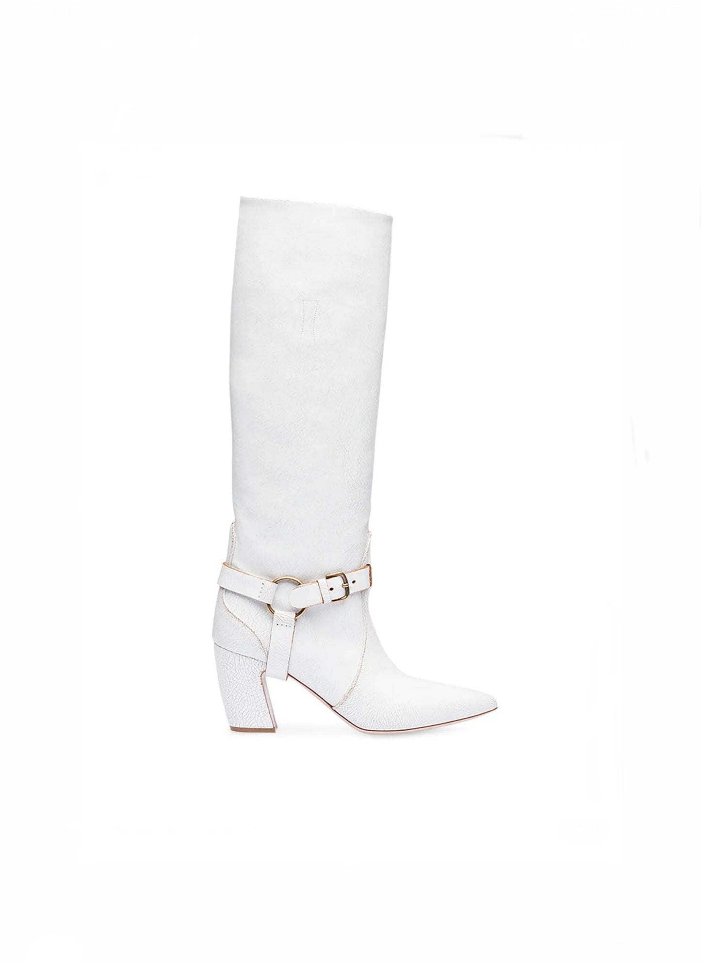 MiuMiu White Leather Cowboy Boots