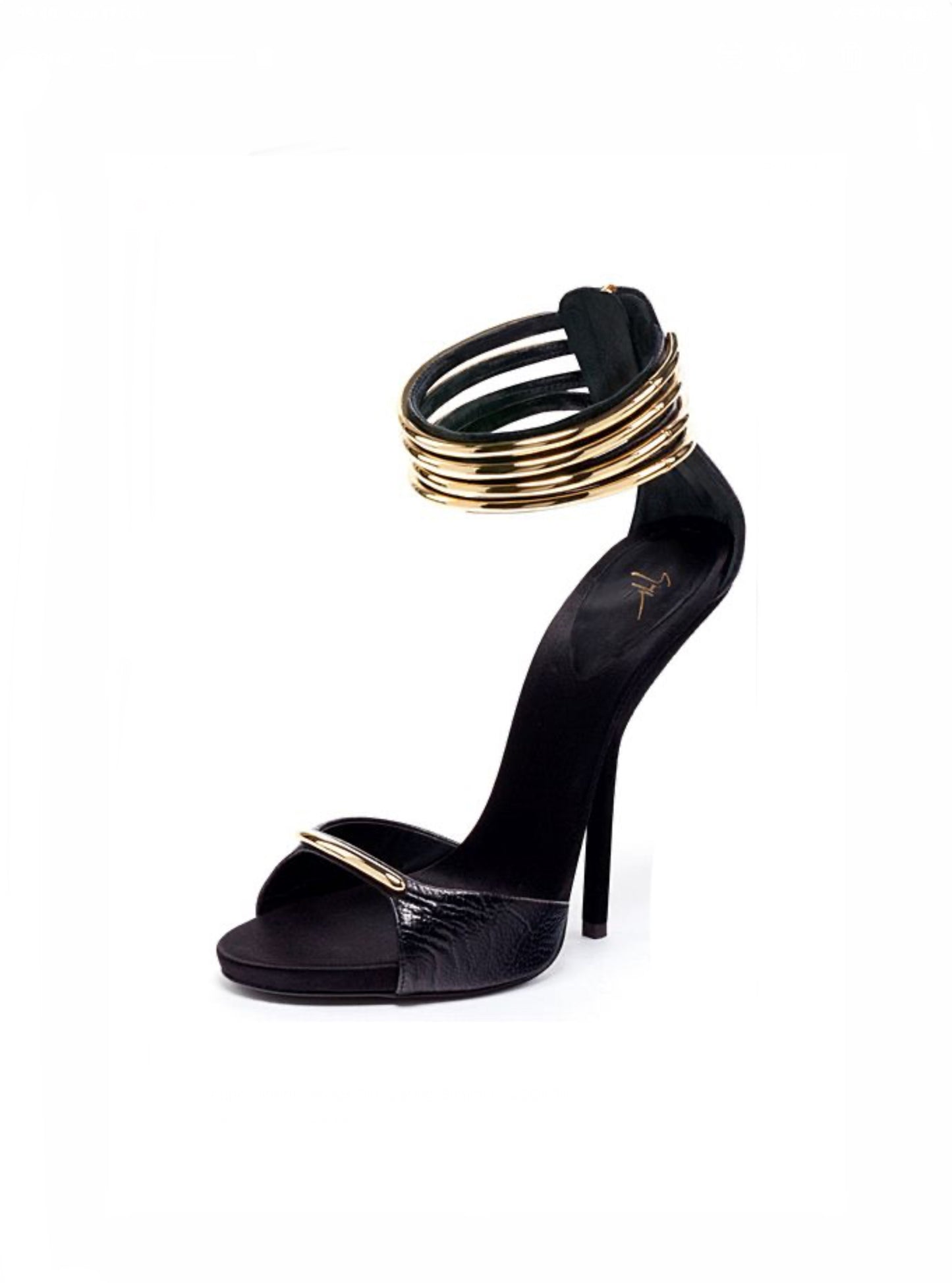 Giuseppe Zanotti Black and Gold Heels