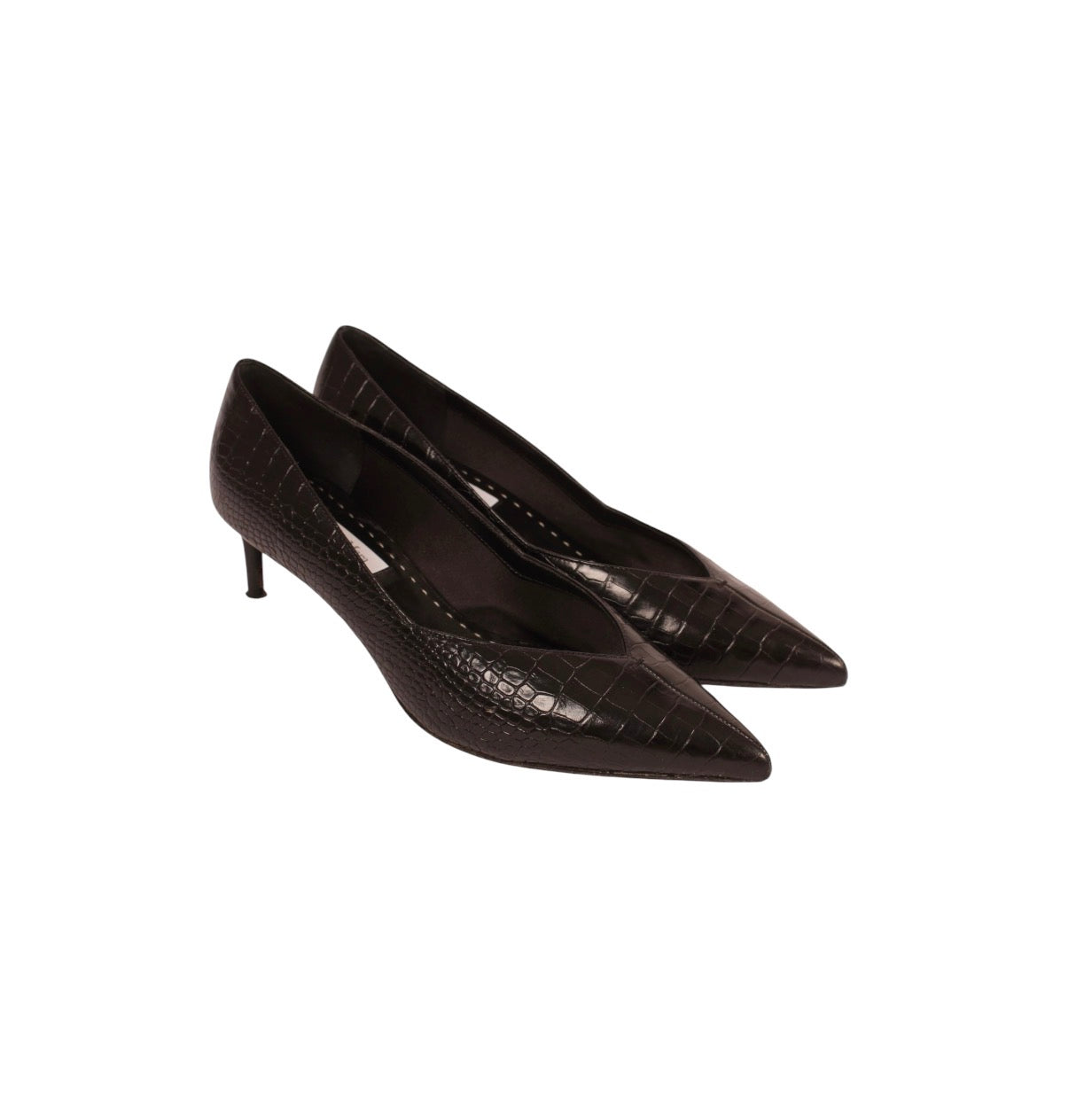 Max Mara Moc Croc Kitten Heels