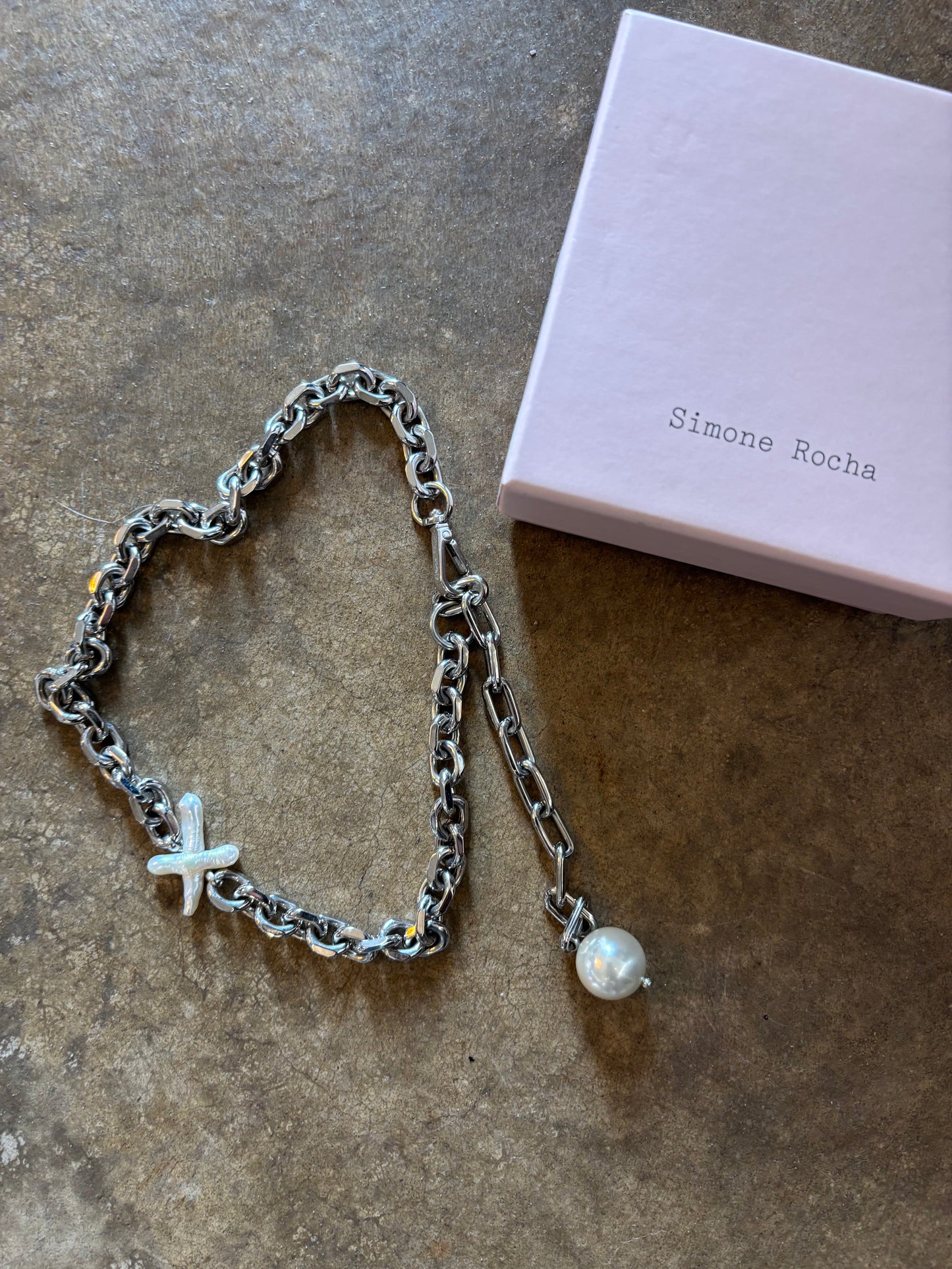 Simone Rocha Silver and Pearl Necklace