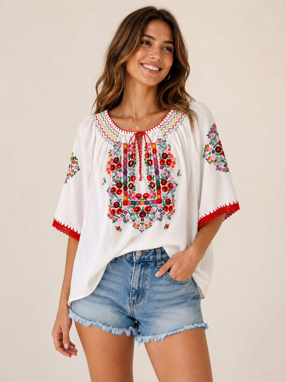 Muzungu Sisters Embroidered Top