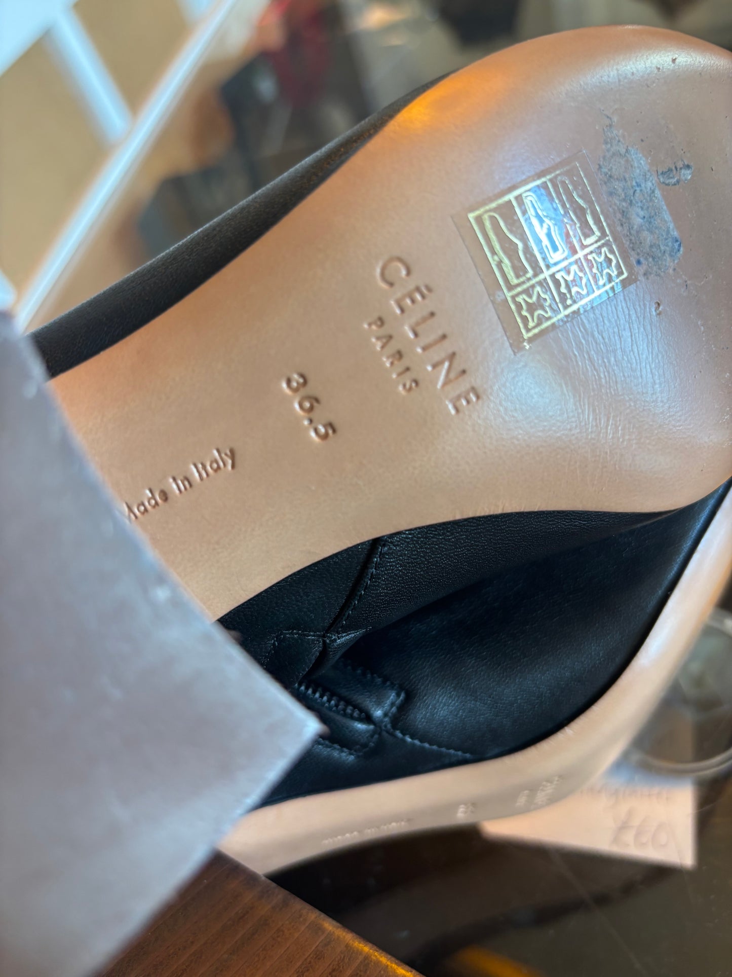 Celine Black Leather Sock Boots