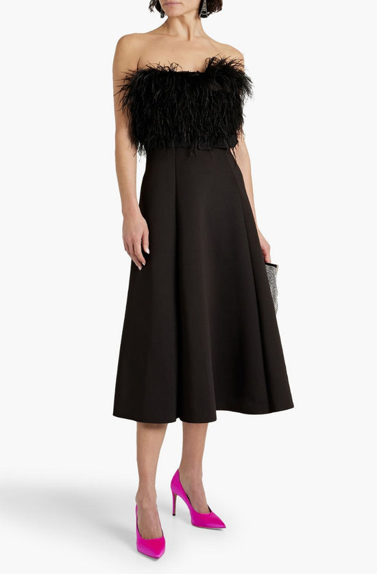 Badgley Mischka Feather Black Dress - nwt