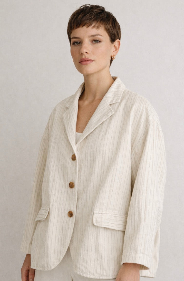 Hannoh Wessel Cream Striped Jacket