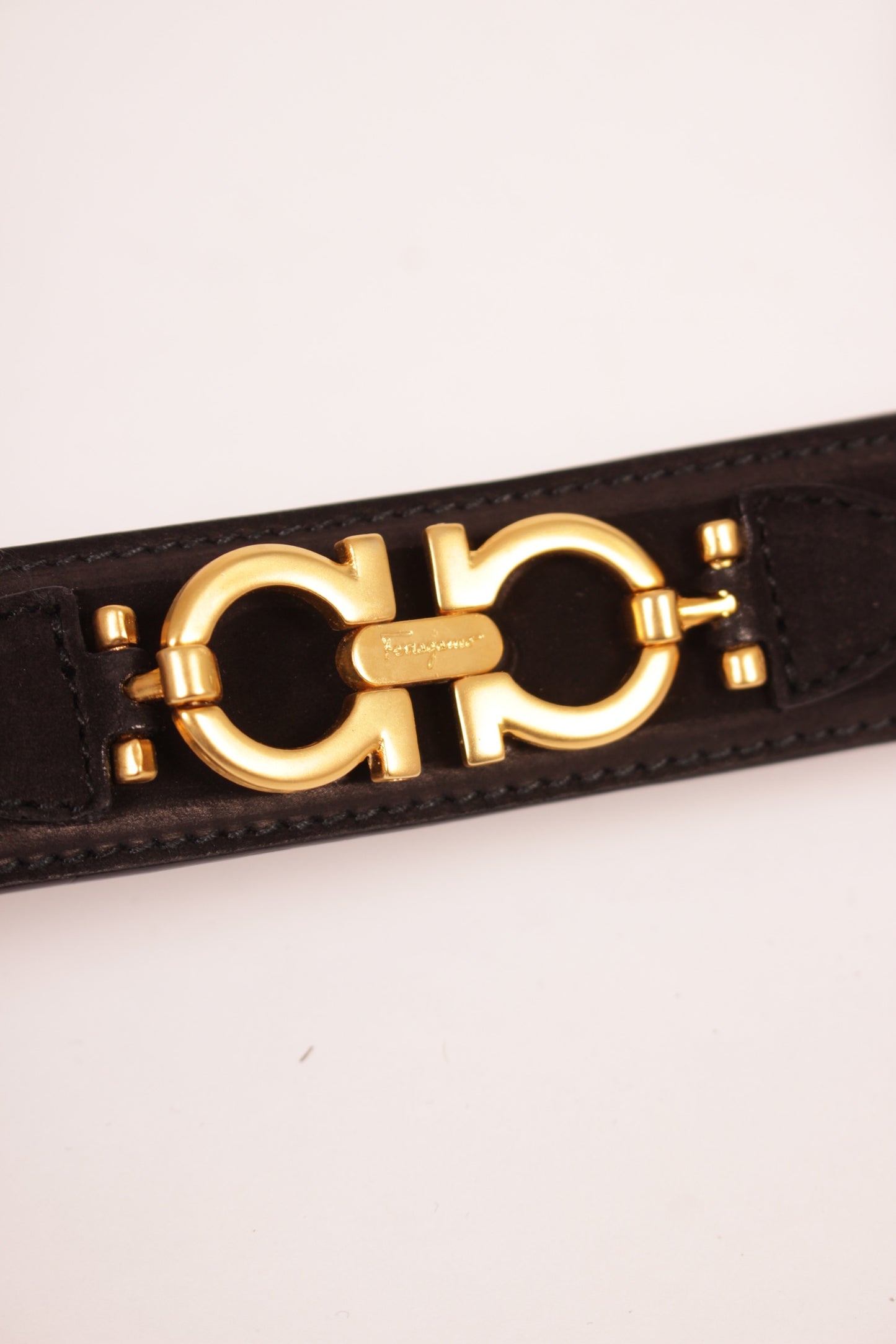 Ferragamo Black Suede Belt