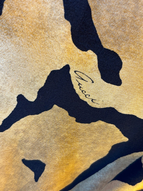 Vintage Gucci Silk Leopard Blouse