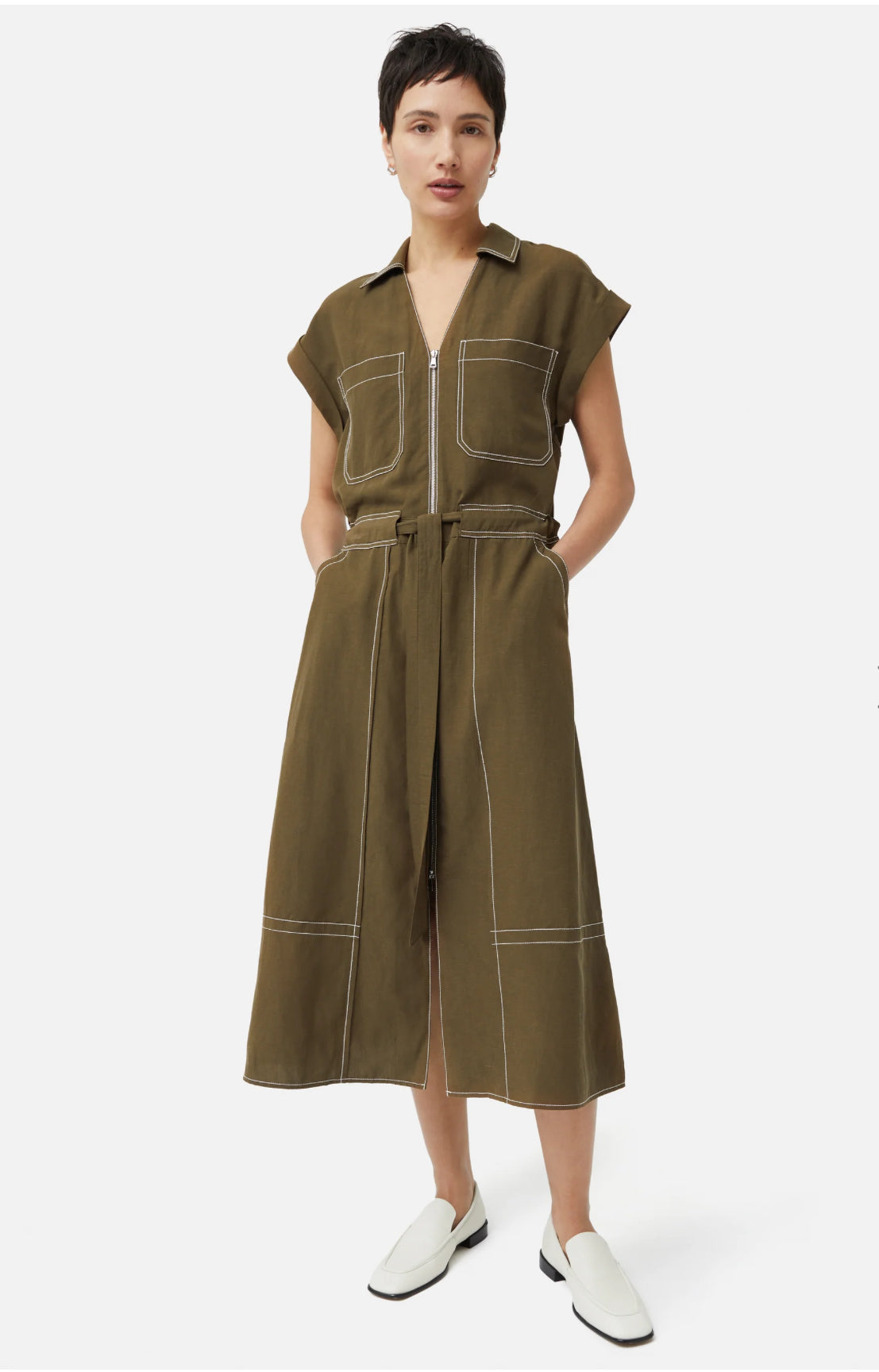 Jigsaw Brown Linen Dress