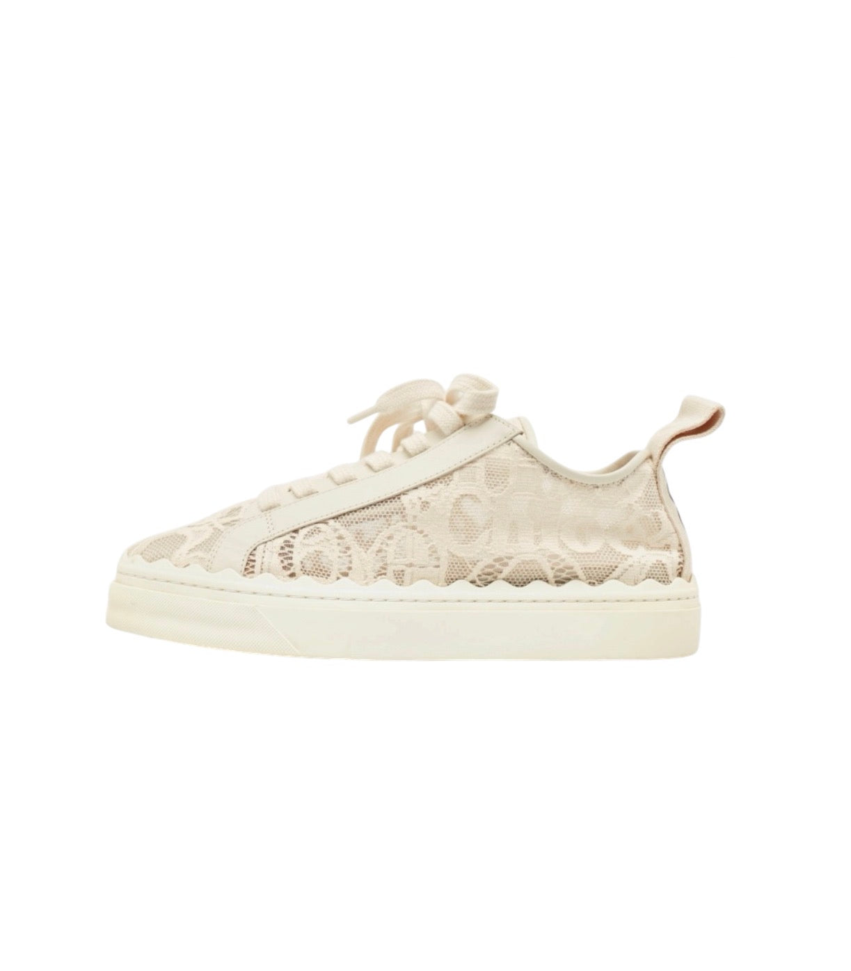 Chloe Cream Lace Trainers