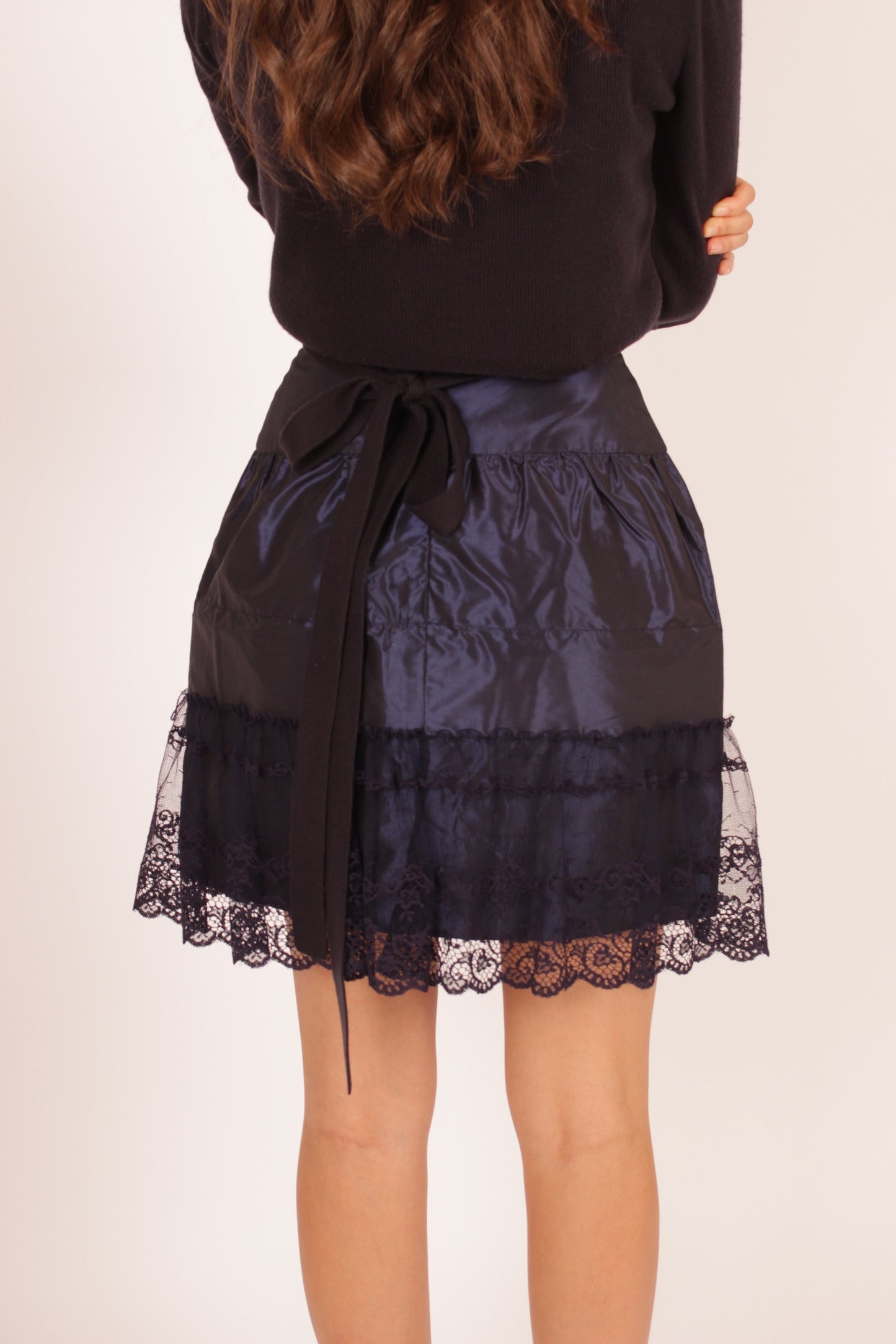 Vintage Chanel Lace and Taffeta Skirt