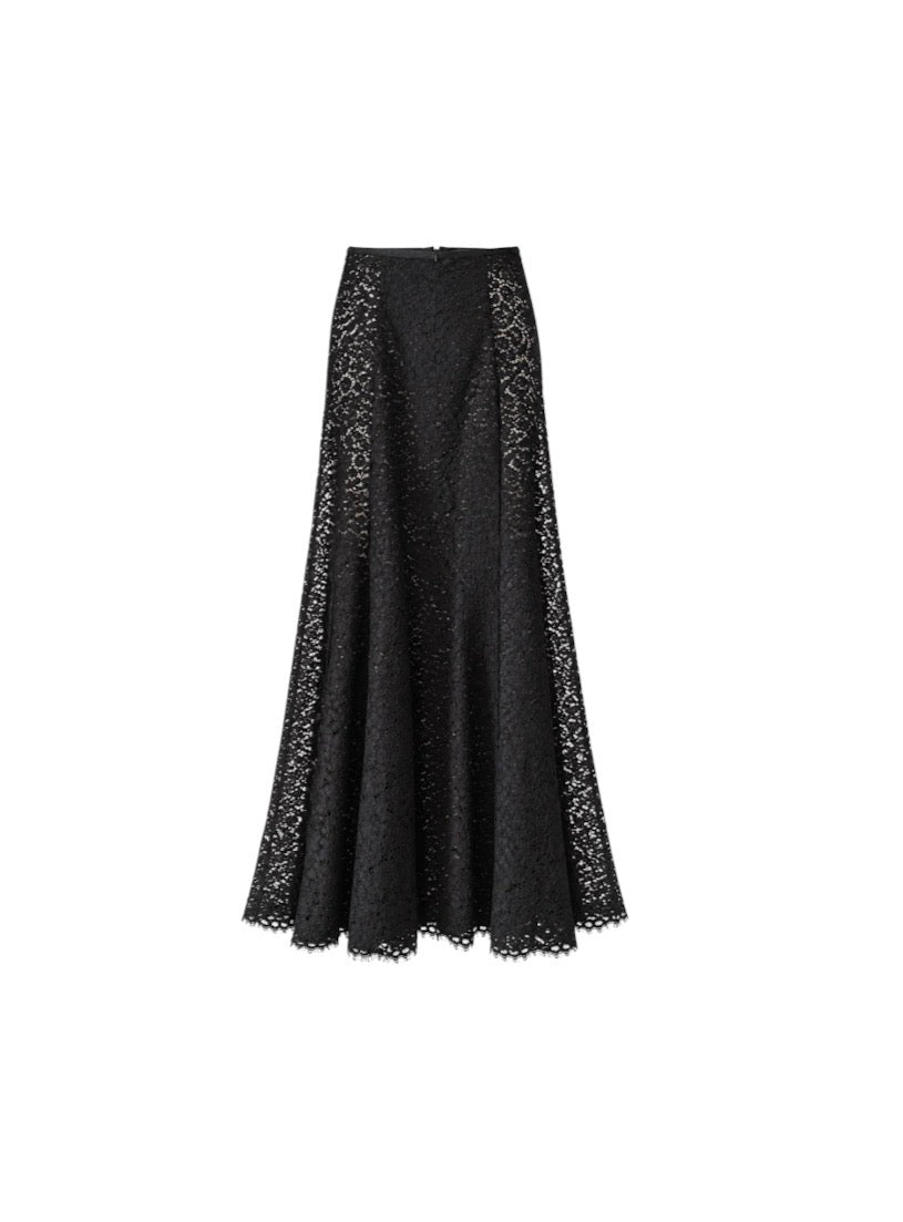 L’Academie Black Lace Maxi Skirt