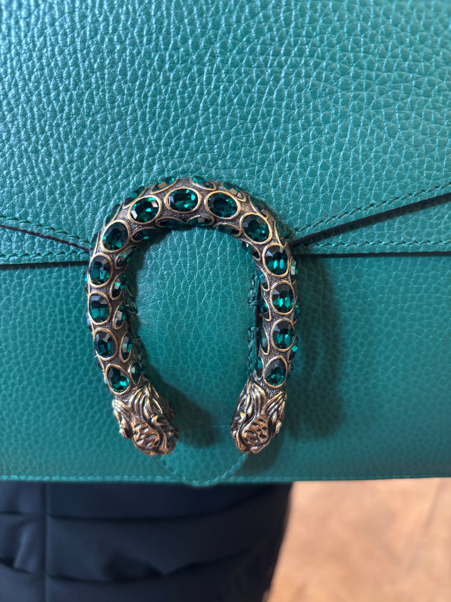 Gucci Emerald Leather Dionysus Bag