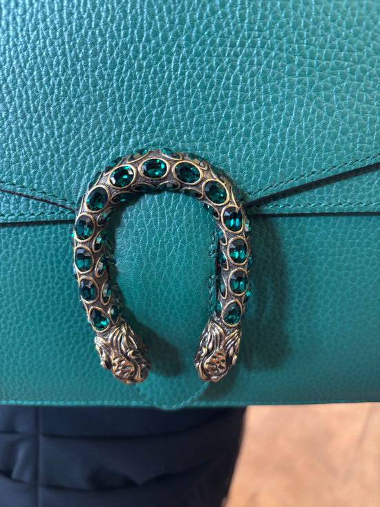 Gucci Emerald Leather Dionysus Bag