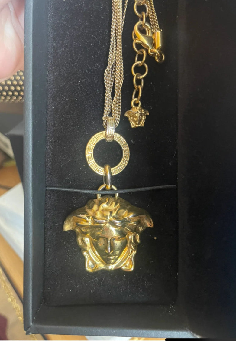 Vintage Versace Medusa Triple Chain Pendant