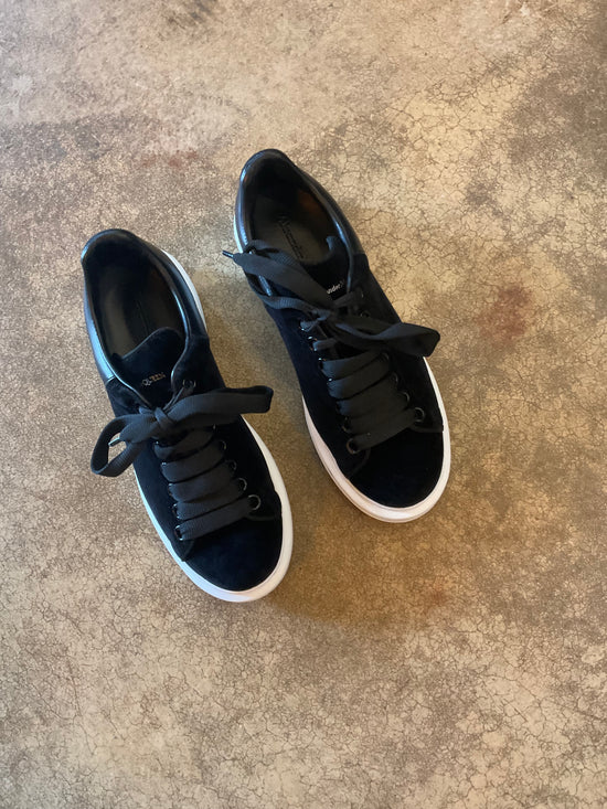 Alexander McQueen Black Velvet Trainers