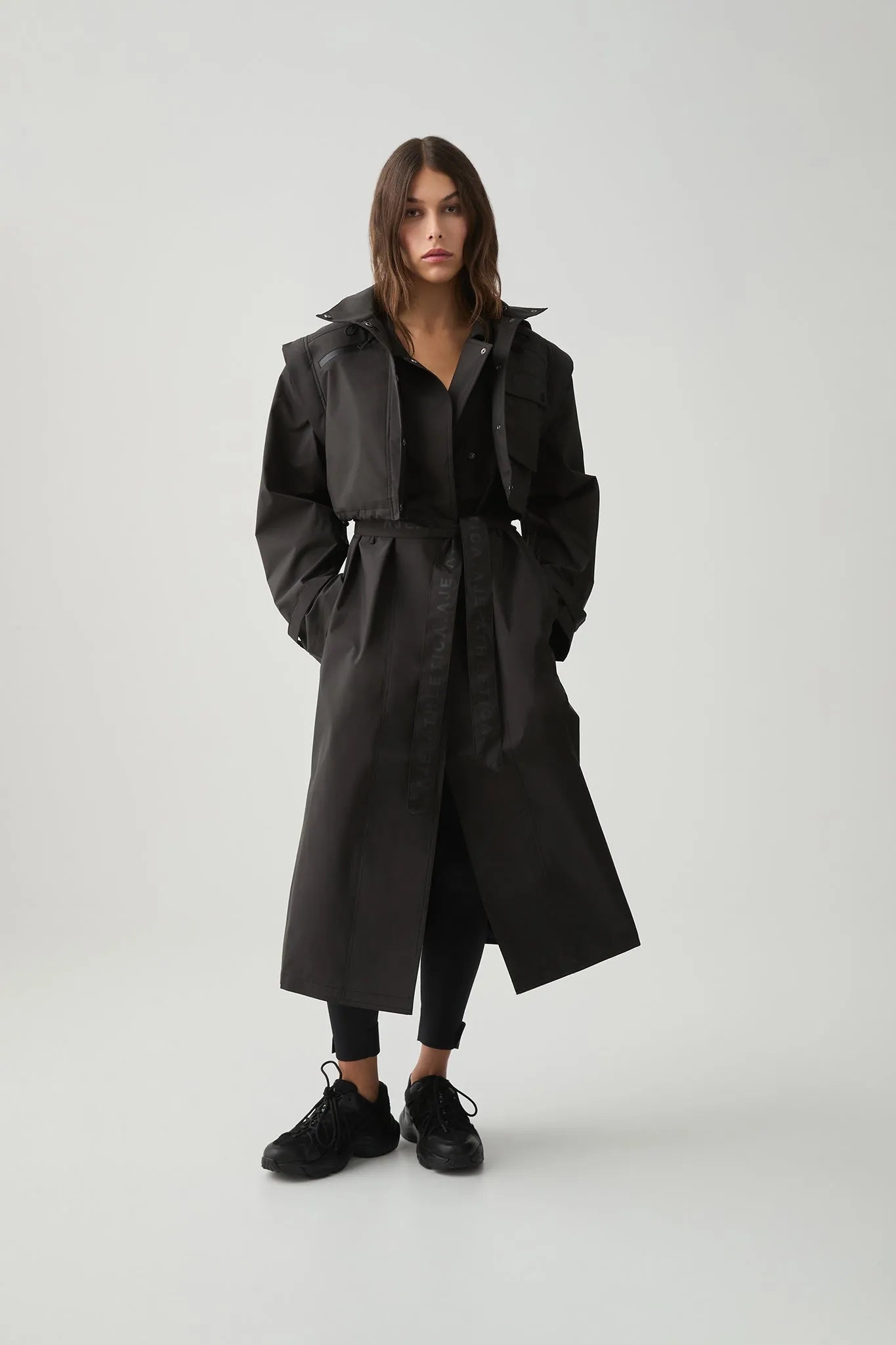 Aje Athletica Black Convertable Trench