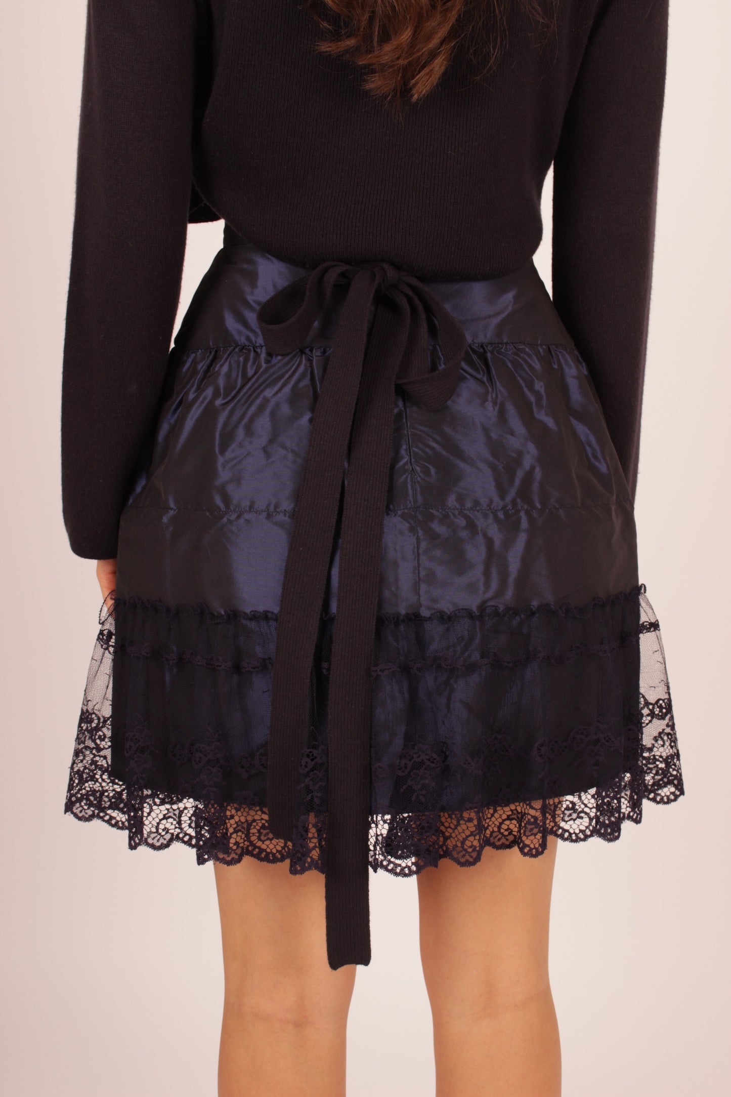 Vintage Chanel Lace and Taffeta Skirt