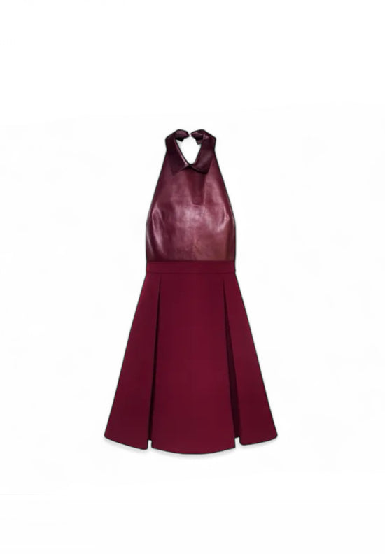 Gucci Wine Leather Dress