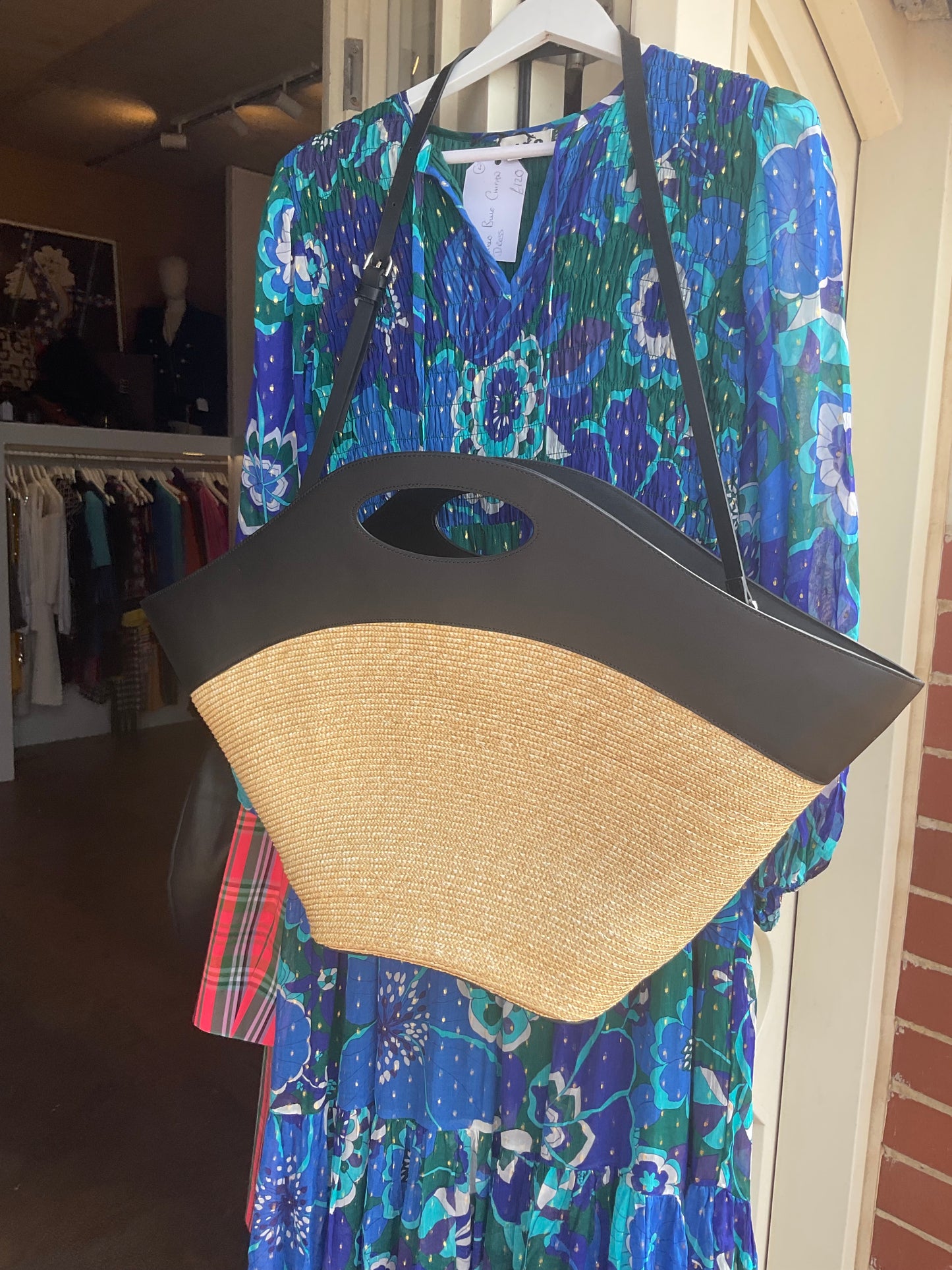 Cos Raffia and Leather Tote Bag - nwt
