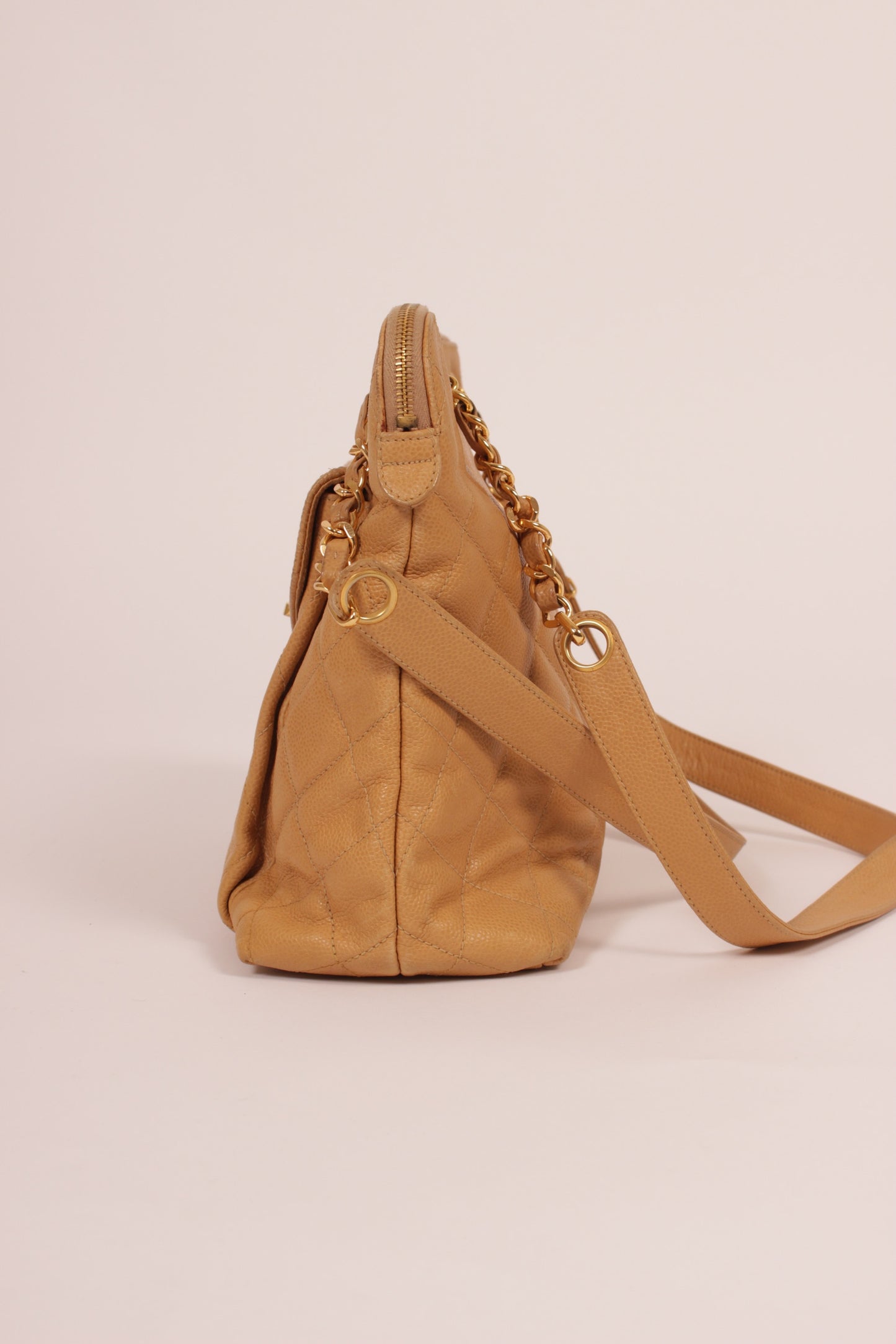Chanel Caviar Leather Beige Tote Bag