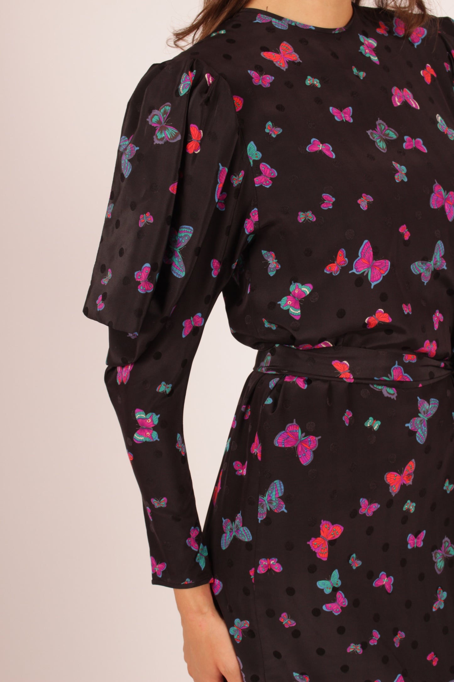 Vintage Hanae Mori Butterfly Silk Dress