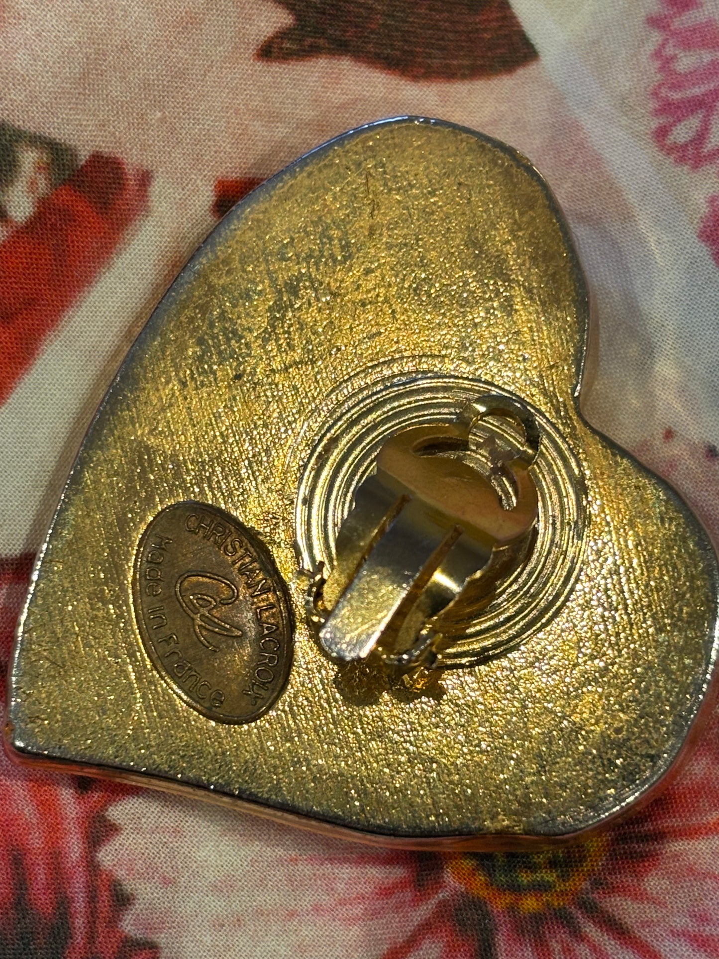 Vintage Christian Lacroix Heart Earrings