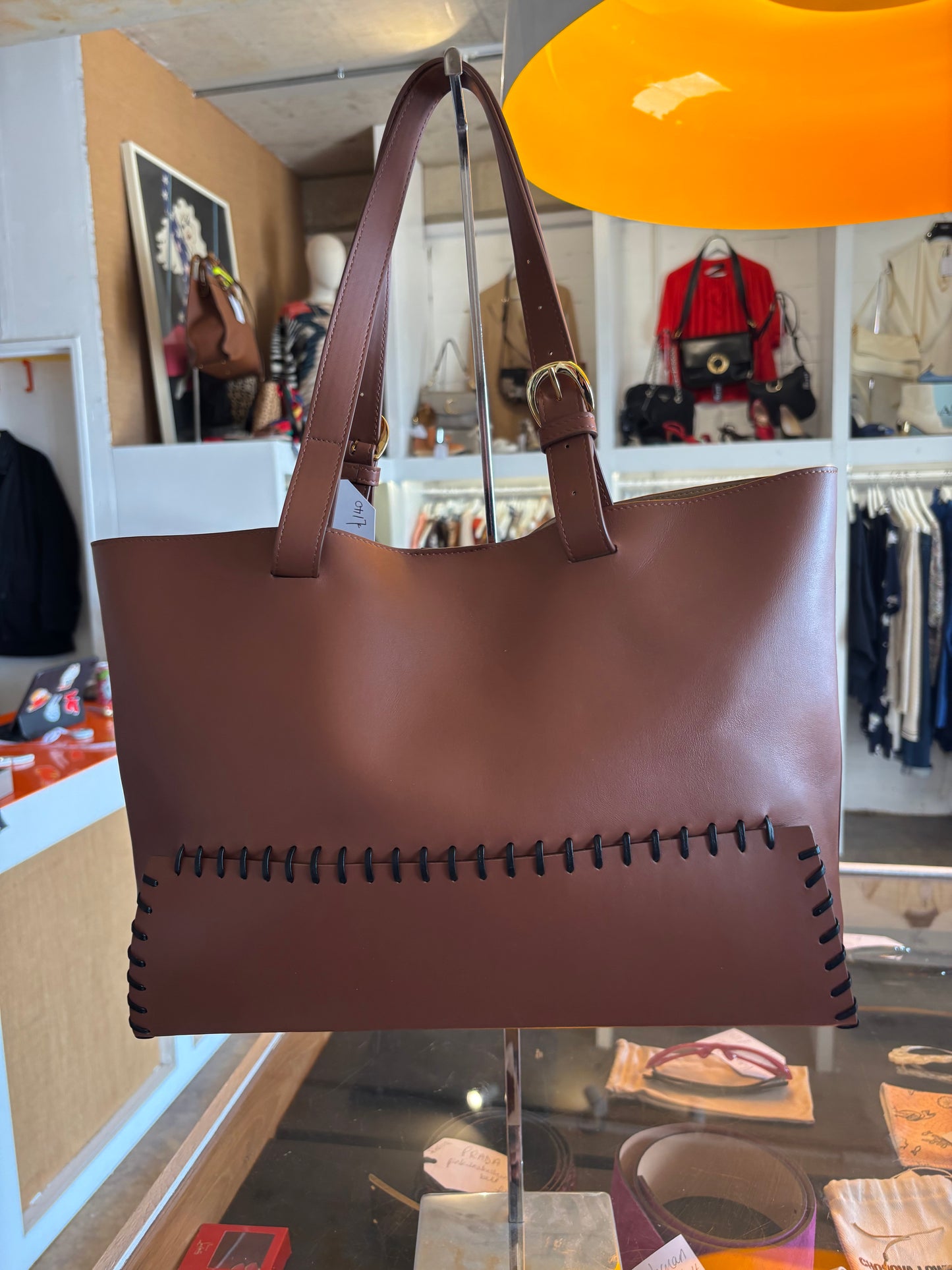 S. Joon Whipstitch Leather Tote Bag - nwt