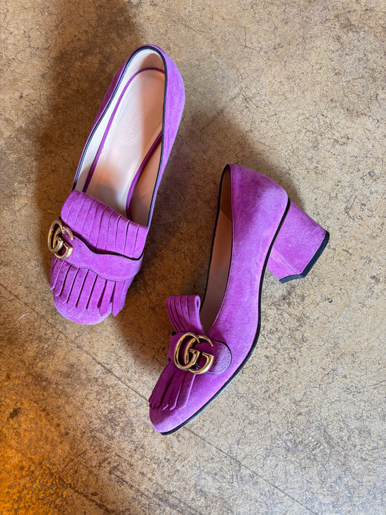 Gucci Lilac Suede Loafers