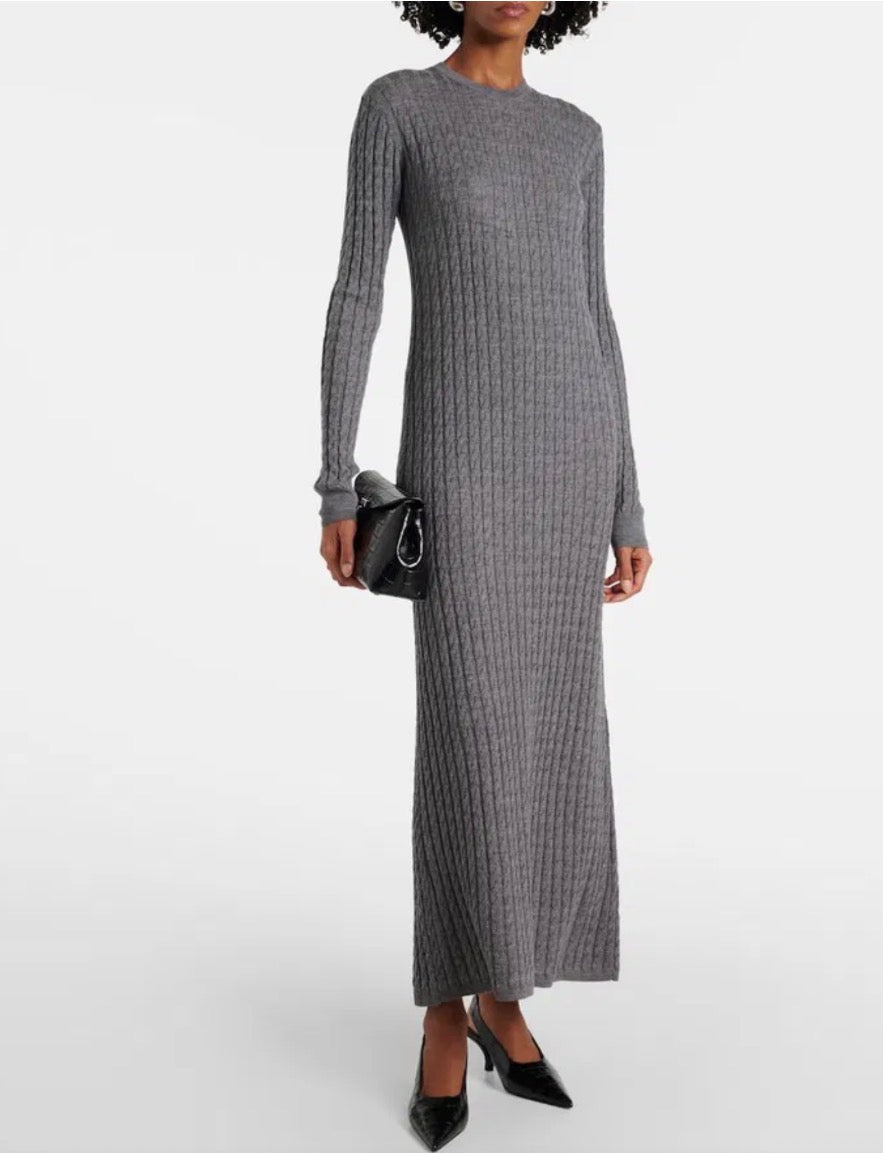 Toteme Grey Cable Knit Dress - nwt