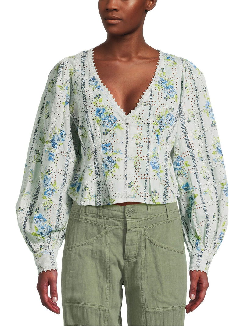 Free People Cotton Floral Top