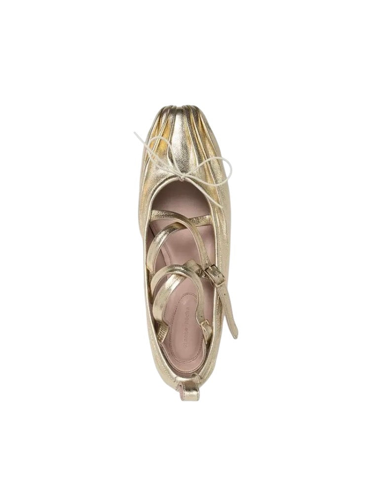 Simone Rocha Gold Ballet Pumps