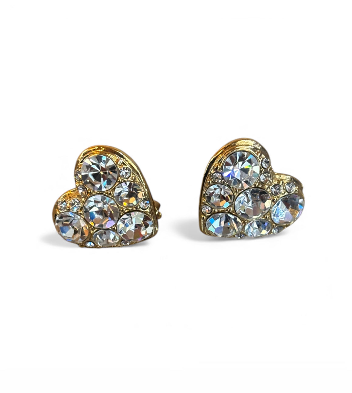 Vintage Crystal Heart Earrings